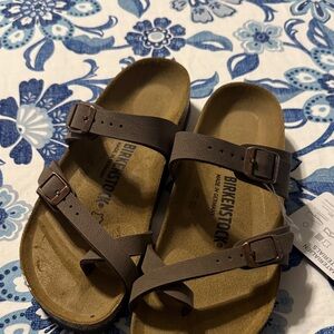 Birkenstock Dark Brown Cross-Strap Sandals